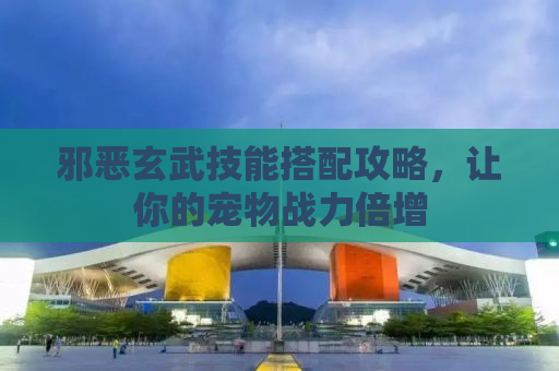 邪恶玄武技能搭配攻略，让你的宠物战力倍增